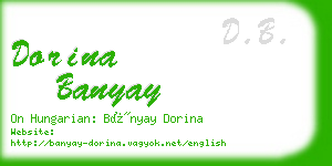 dorina banyay business card